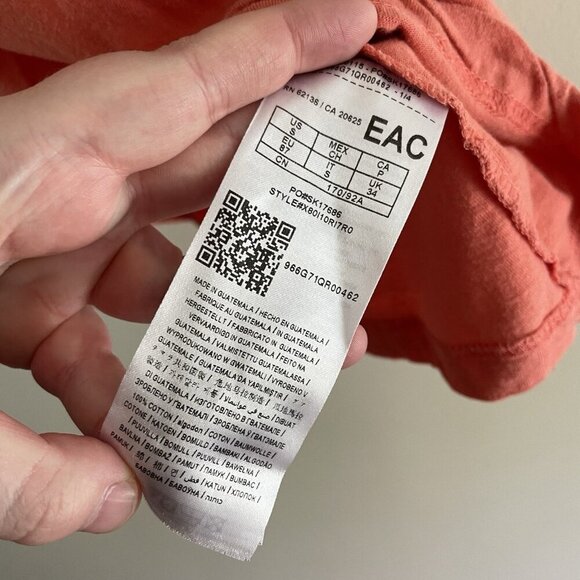 Guess Los Angeles Men SZ S Orange w/Teal Trim Short Sleeve Graphic T-Shirt - Picture 5 of 7